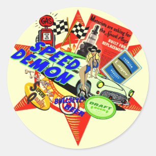 Sticker Rond Baby boomer de démon de vitesse