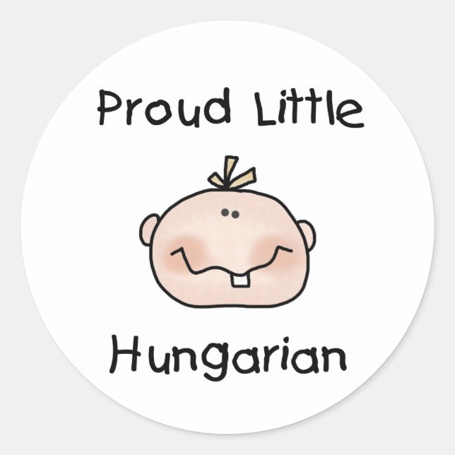 Sticker Rond Baby Boy Fier Hongrois (Devant)