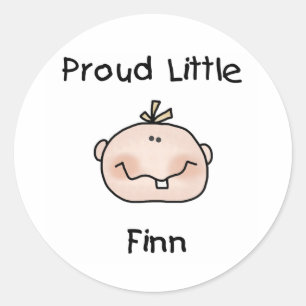 Sticker Rond Baby Boy Fier Petit Finn