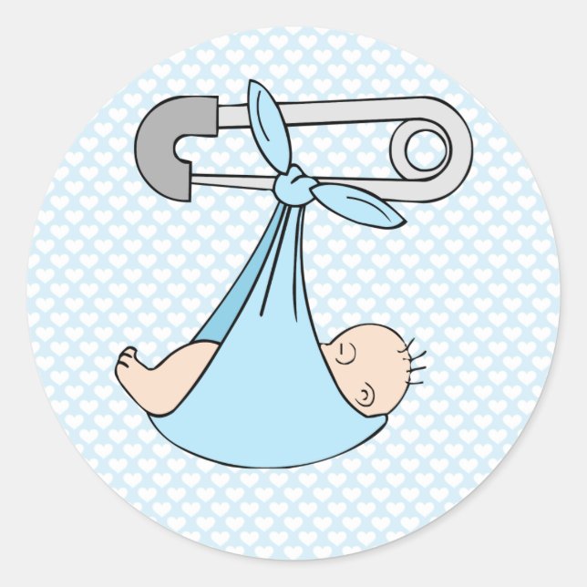 Sticker Rond Baby Boy in Blanket (Devant)