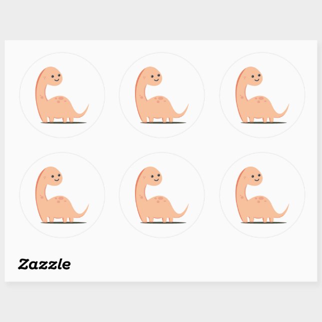 Sticker Rond Baby Dino (Feuille)