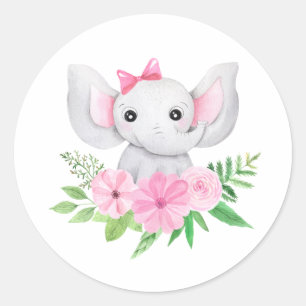 Sticker Rond Baby Elephant Sticket, premier anniversaire, Baby 