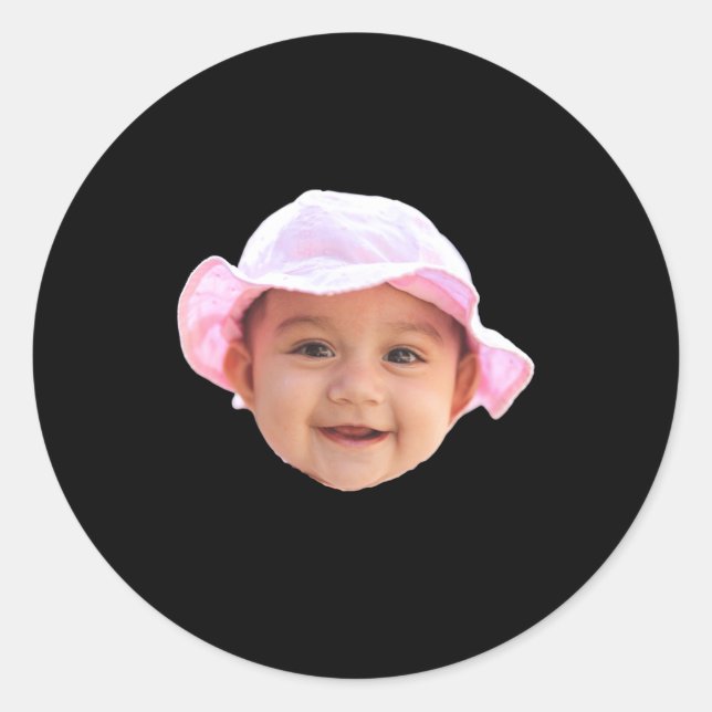 Sticker Rond Baby Face Photo New Dad _1  (Devant)