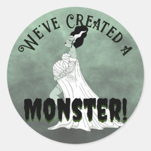 Sticker Rond Baby Frankenstein