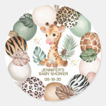 Baby Girafe Safari Imprimé Animaux Baby Shower