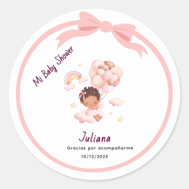 Sticker Rond Baby Girl stiker editable (Devant)