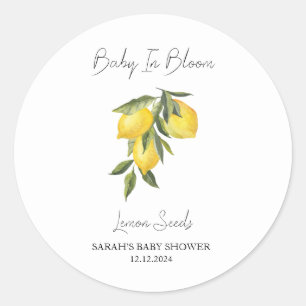 Sticker Rond Baby In Bloom l Lemon Seeds Baby shower