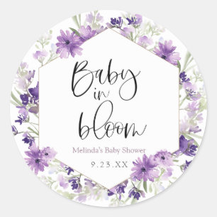 Sticker Rond Baby in Bloom Lavender Favor