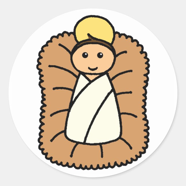 Sticker Rond Baby Jesus (Devant)