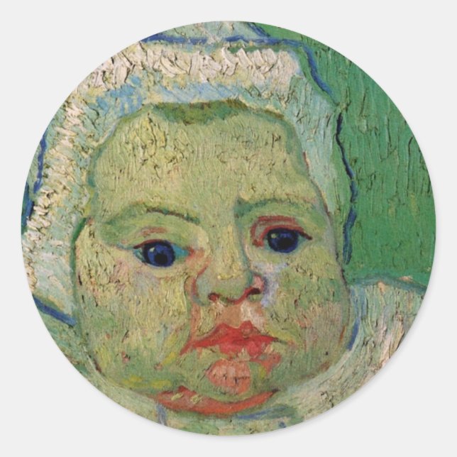 Sticker Rond Baby Marcelle Roulin par Vincent van Gogh (Devant)