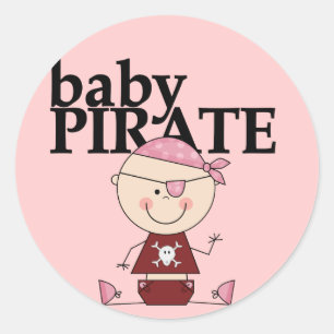 Sticker Rond Baby Pirate - Girls Tshirts et cadeaux