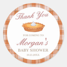 Sticker rond Baby shower à tarte Cutie