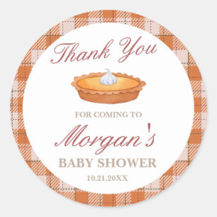 Sticker rond Baby shower à tarte Cutie