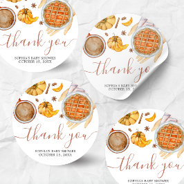 Sticker Rond Baby shower à tarte Little Cutie