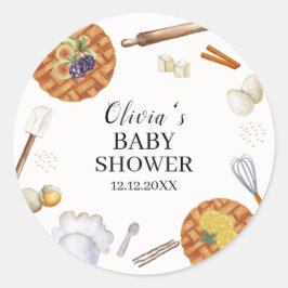 Sticker Rond Baby shower à tarte rustique