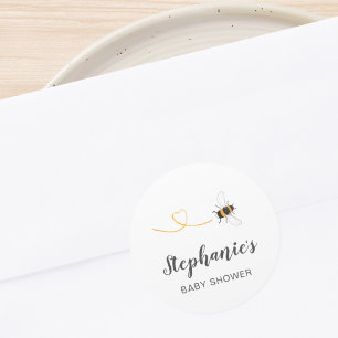 Sticker Rond Baby-Shower Abeille
