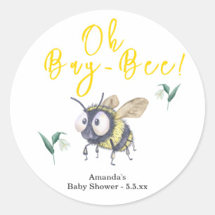 Sticker Rond Baby-Shower Abeille à Miel