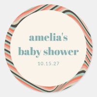 Baby shower Abstrait Aqua Peach