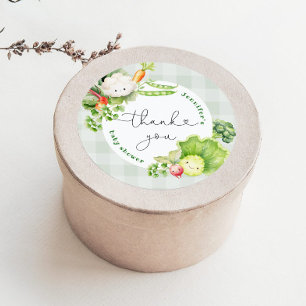 Sticker Rond Baby shower agricole local Merci