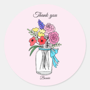 Sticker Rond Baby shower Anniversaire Fête Favoriser Merci cade