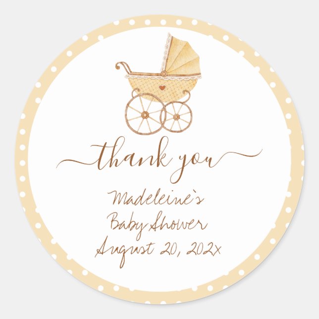 Sticker Rond Baby-Shower aquarelle  (Devant)