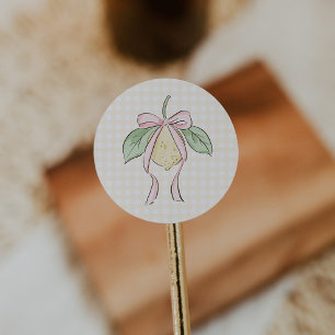 Sticker Rond Baby Shower Arc-en-Ciel Citron Rose et Jaune