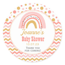 Baby shower arc-en-ciel rose