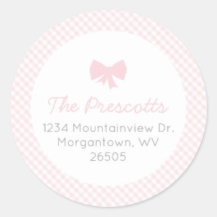 Sticker Rond baby shower arc rose En vichy