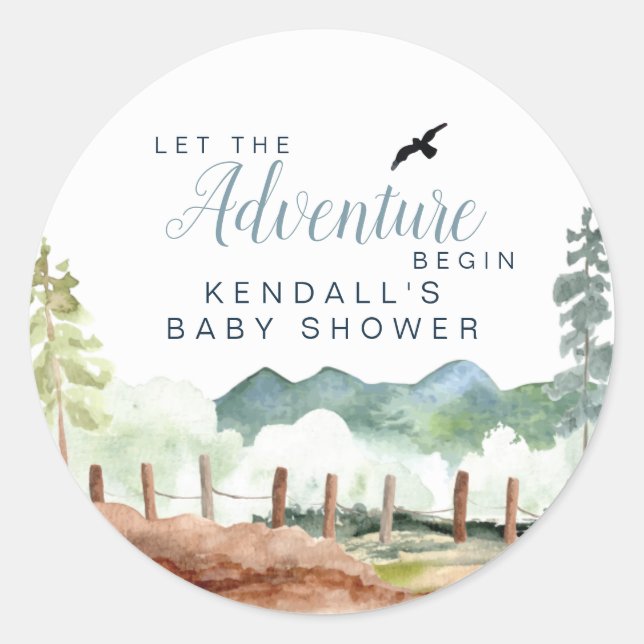 Sticker Rond Baby shower aventure (Devant)