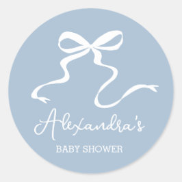 Sticker Rond Baby shower bleu foncé Favoriser rond