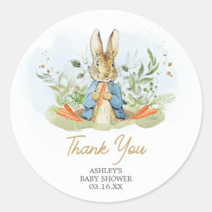 Sticker Rond Baby shower Blue Peter Rabbit