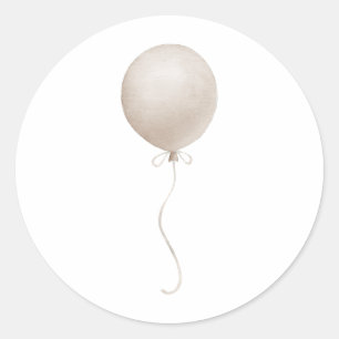 Sticker Rond Baby shower Boho Ballot Beige Moderne