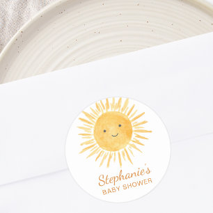 Sticker Rond Baby shower Boho Sunshine