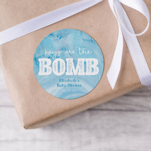 Sticker Rond Baby shower Bombe