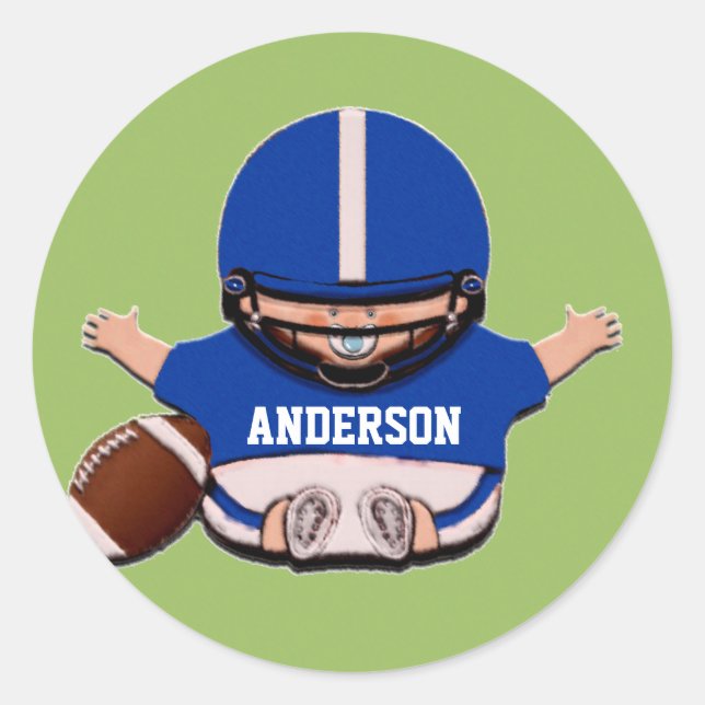 Sticker Rond Baby shower Boy Sports (Devant)