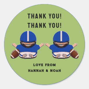 Sticker Rond Baby shower Boy Twins Merci