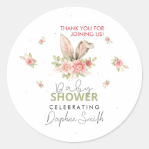 Baby shower Bunny oreilles et design floral