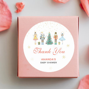 Sticker Rond Baby Shower Casse-Noisette