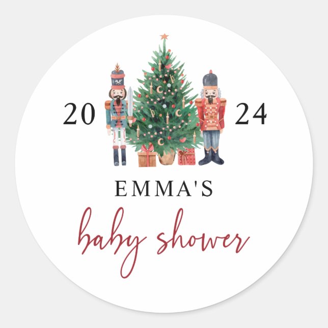 Sticker Rond Baby Shower Casse-Noisette (Devant)