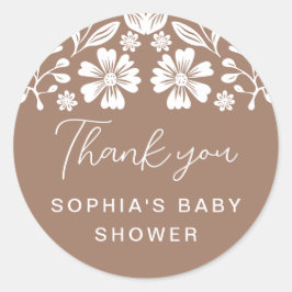 Sticker Rond Baby shower Cielito Lindo Merci en terre cuite