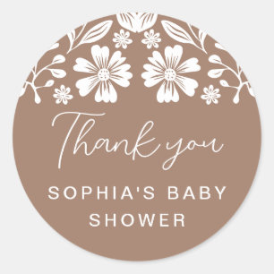 Sticker Rond Baby shower Cielito Lindo Merci en terre cuite