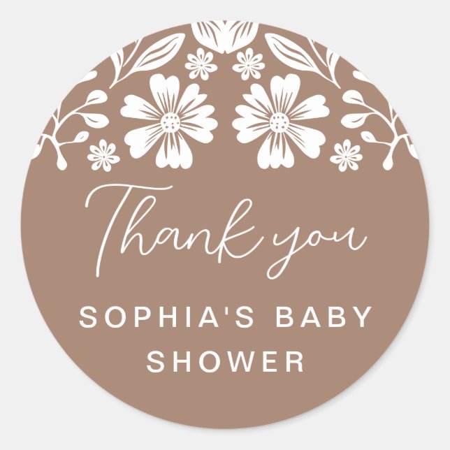 Sticker Rond Baby shower Cielito Lindo Merci en terre cuite (Devant)