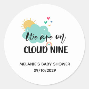 Sticker Rond Baby Shower Cloud Nine 