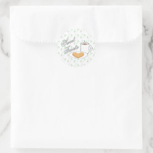 Sticker Rond Baby Shower Cookies et Cocoa