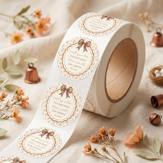 Sticker Rond Baby Shower Couronne Florale Tombez Amoureux