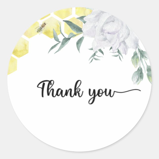 Sticker Rond Baby shower d'abeilles (Devant)