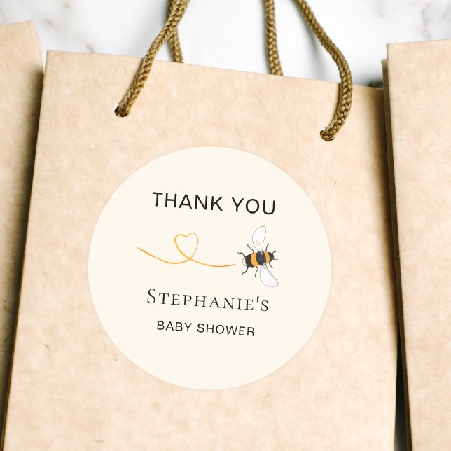Sticker Rond Baby shower d'abeilles Merci (Créateur téléchargé)