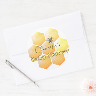 Sticker Rond Baby shower d'abeilles miel