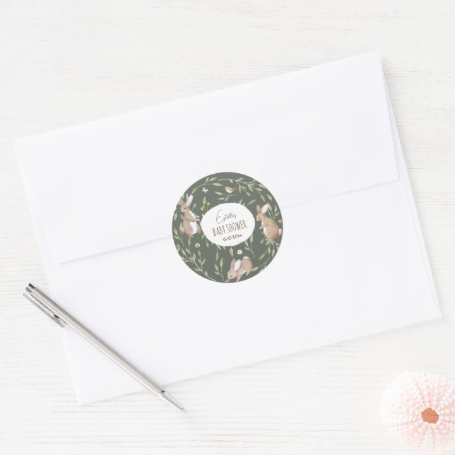 Sticker Rond Baby shower d'amis de la forêt (Enveloppe)