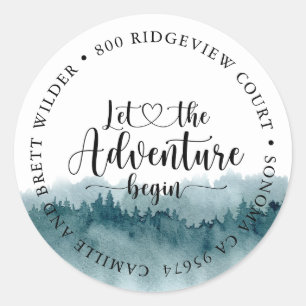 Sticker Rond Baby shower d'aquarelle Forest Adventure